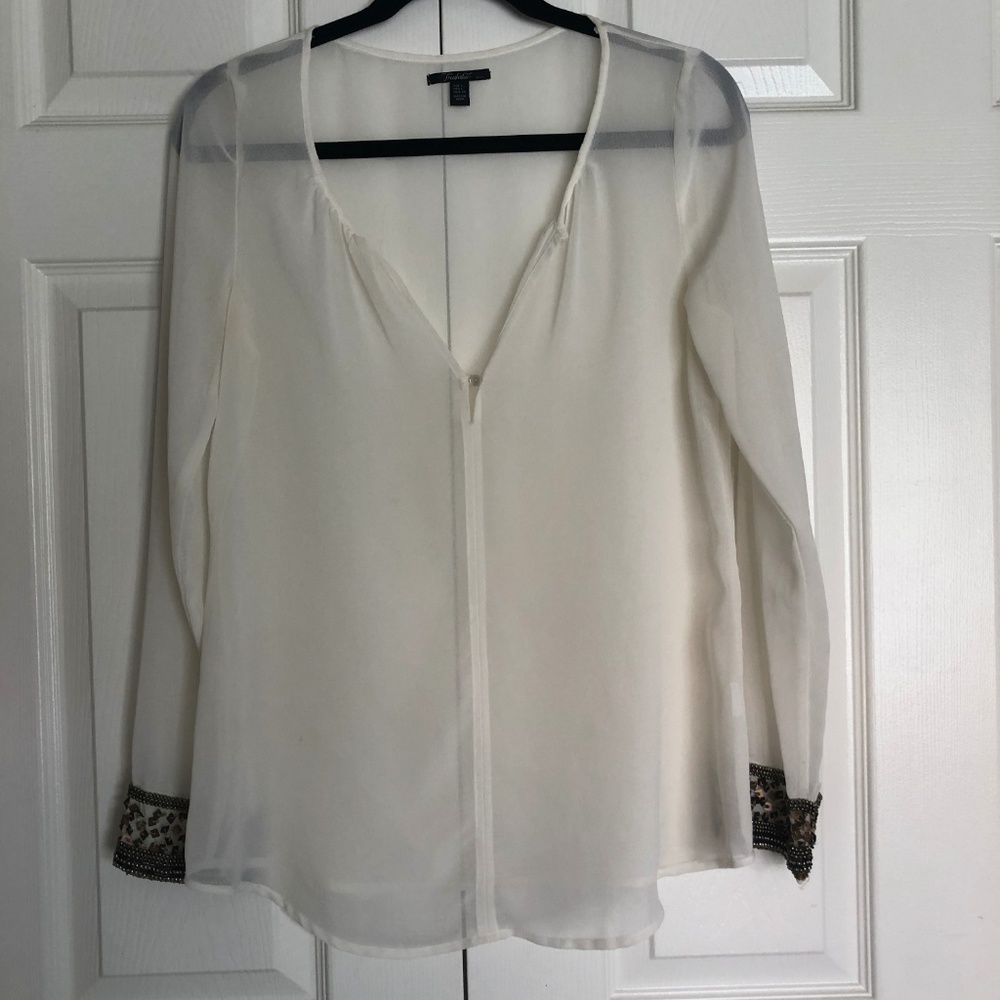 Zara Trafaluc White Coverup Blouse